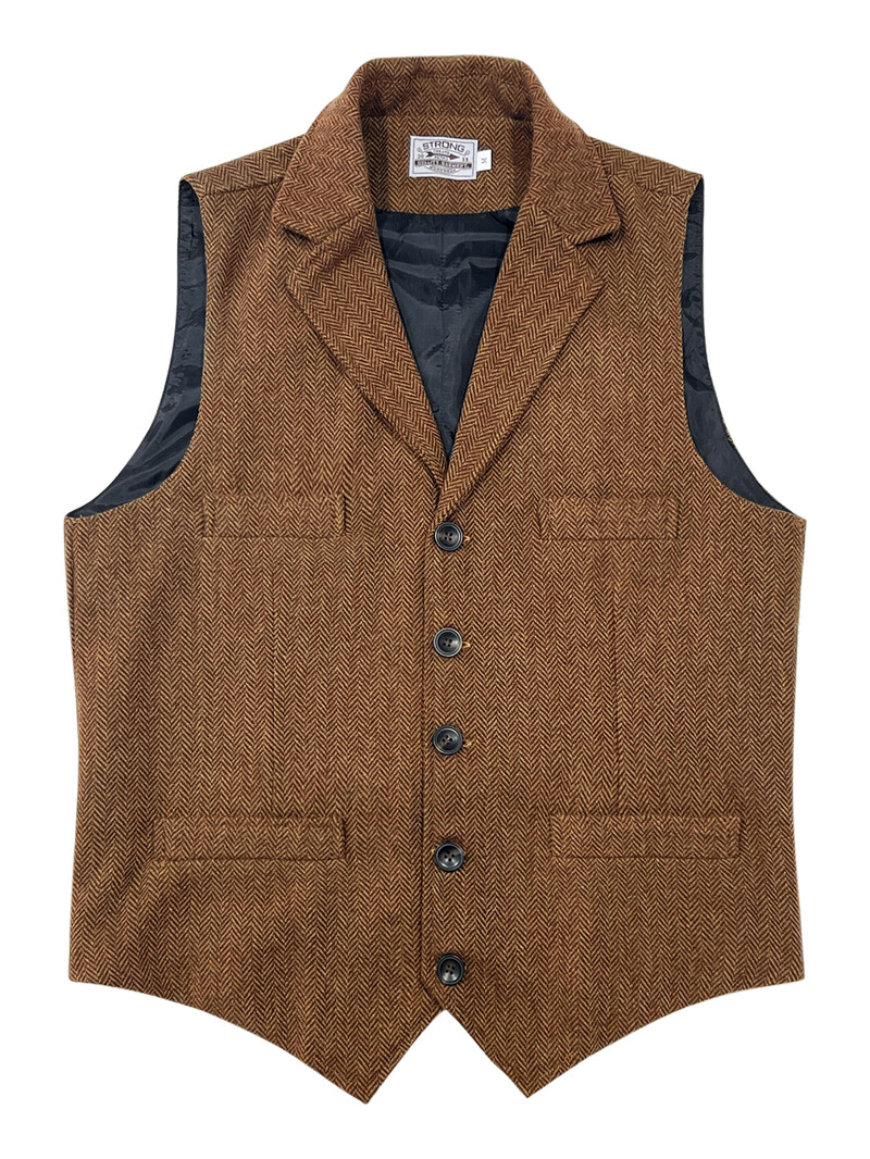 Muški retro prsluk od teške vune od tvida, dnevno poslovno odijelo, prsluk u britanskom stilu, zimski topli prsluk