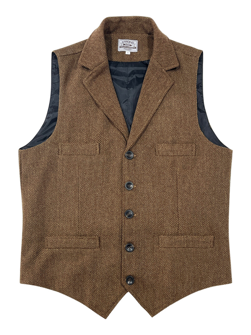 Muški retro prsluk od teške vune od tvida, dnevno poslovno odijelo, prsluk u britanskom stilu, zimski topli prsluk