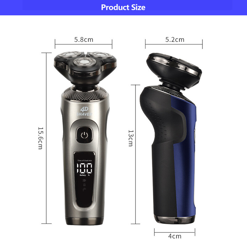 Pristatymas į kitą šalį HIENA daugiafunkcinis elektrinis skustuvas su trimis peiliukais ir skaitmeniniu ekranu su keičiama galvute Viso kūno skustuvas