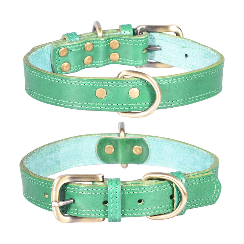 Nový obojok pre domáce zvieratá z pravej kože, prvá vrstva teľacej kože, obojok pre psa, stredný a veľký obojok pre psa s krížovou trakciou, trakcia pre psa