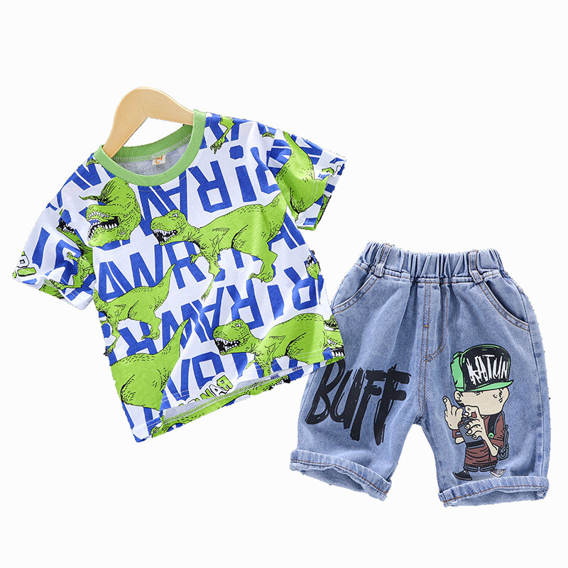 Vaikiški rūbai,berniukams,vasariniai kostiumėliai,vasara 2024,naujas stilius,gražus gatvės berniukas,marškinėliai trumpomis rankovėmis,rūbeliai kūdikiui