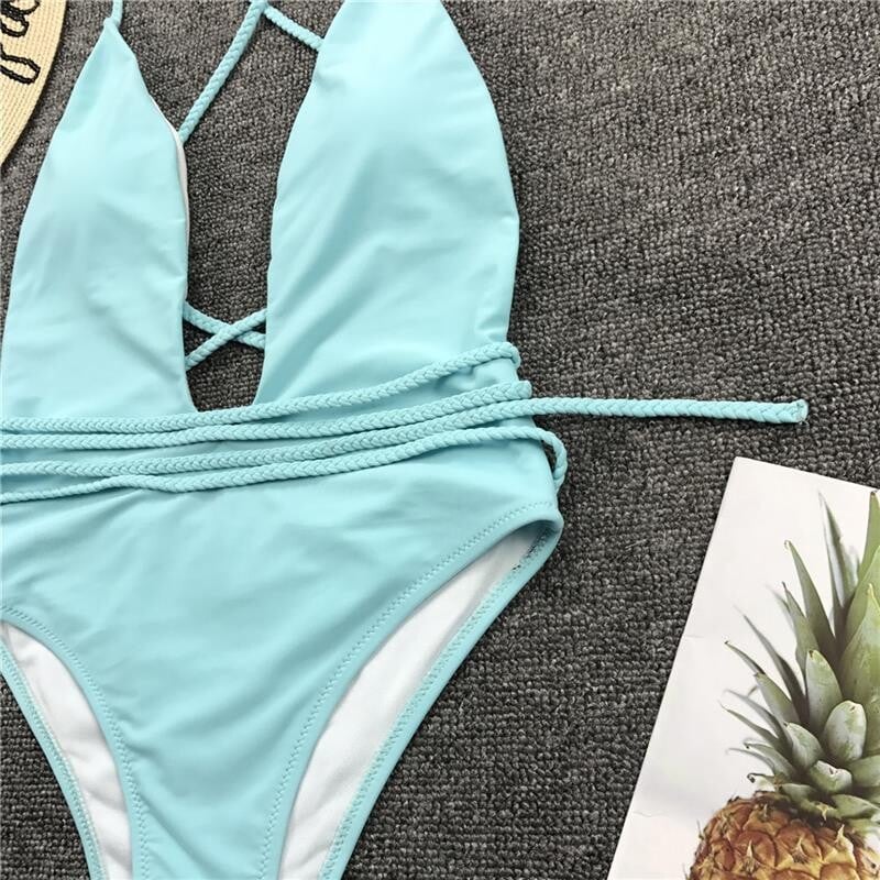 Sexy ručne tkané jednofarebné bikiny v 11 farbách, lesklé