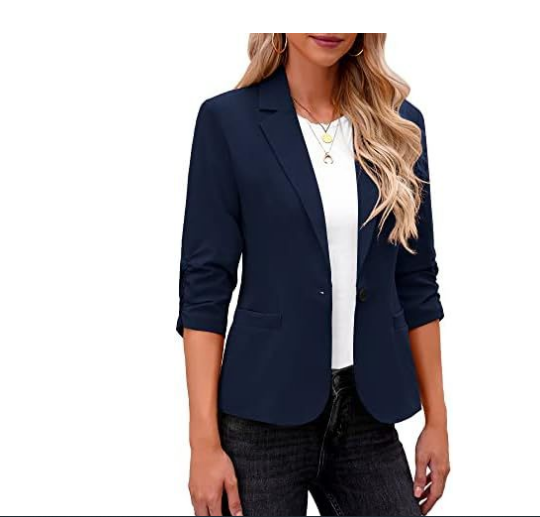 LookbookStore Ženski blejzer Svečani blejzer s tri četvrtine rukava Dnevna poslovna odjeća