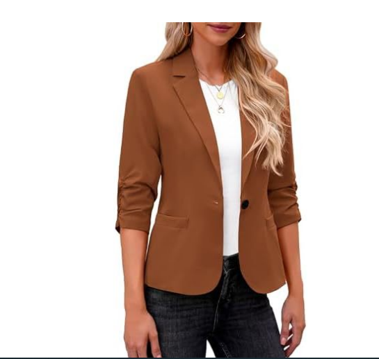 LookbookStore Ženski blejzer Svečani blejzer s tri četvrtine rukava Dnevna poslovna odjeća