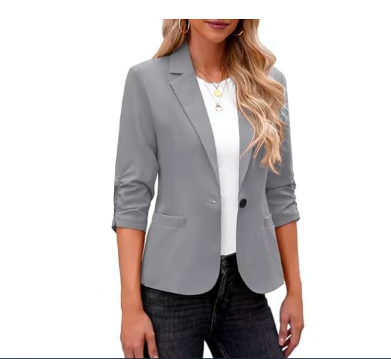 LookbookStore Ženski blejzer Svečani blejzer s tri četvrtine rukava Dnevna poslovna odjeća