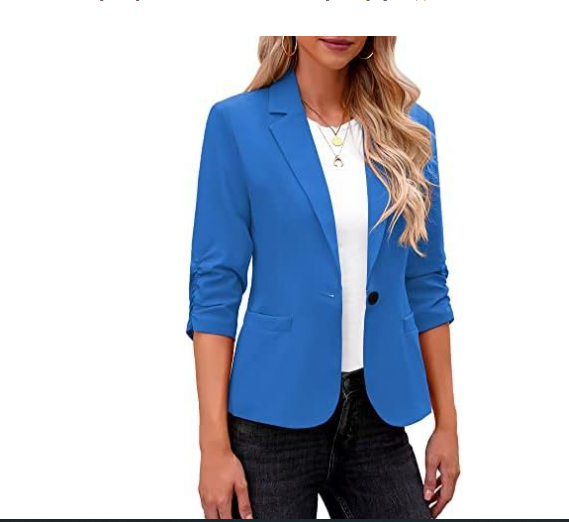 LookbookStore Ženski blejzer Svečani blejzer s tri četvrtine rukava Dnevna poslovna odjeća