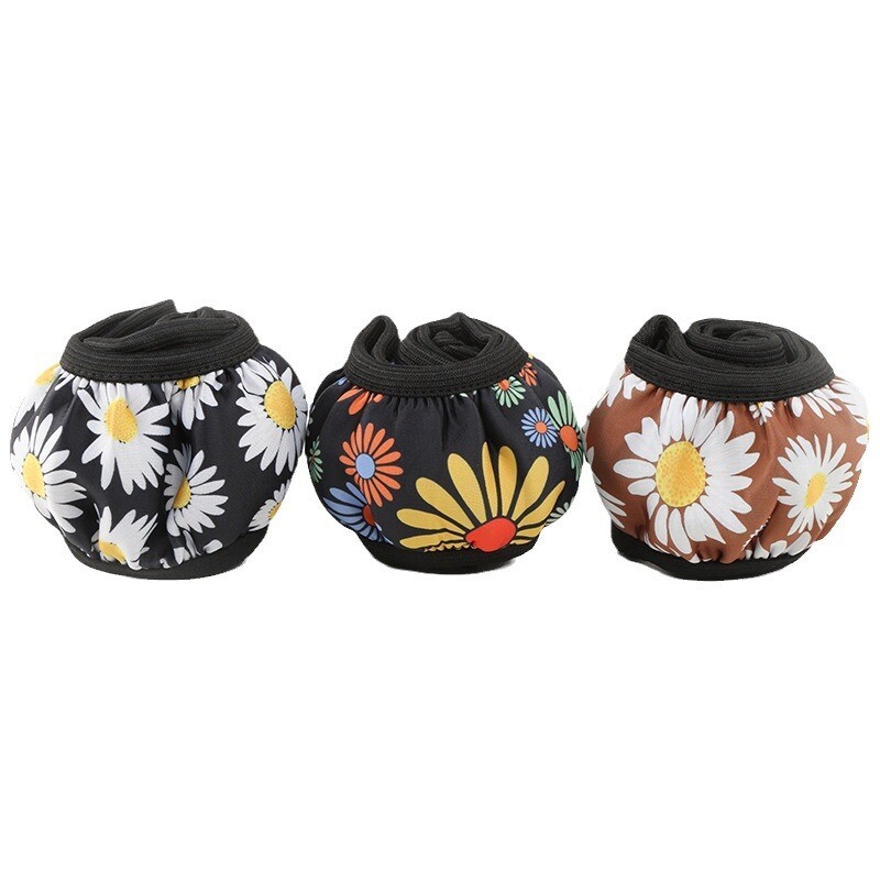 Калъф за волан с принт на маргаритки за всички сезони, неплъзгащ се, абсорбиращ потта, устойчив на замърсяване, еластичен, без вътрешен пръстен, капак за кормилото на автомобила