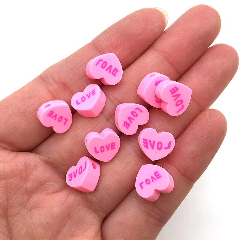 100 цветни любовни петолъчни звезди, меки глинени мъниста, обеци, бижута Направи си сам мека глина, перфорирано парче, гривна с мъниста 10 мм