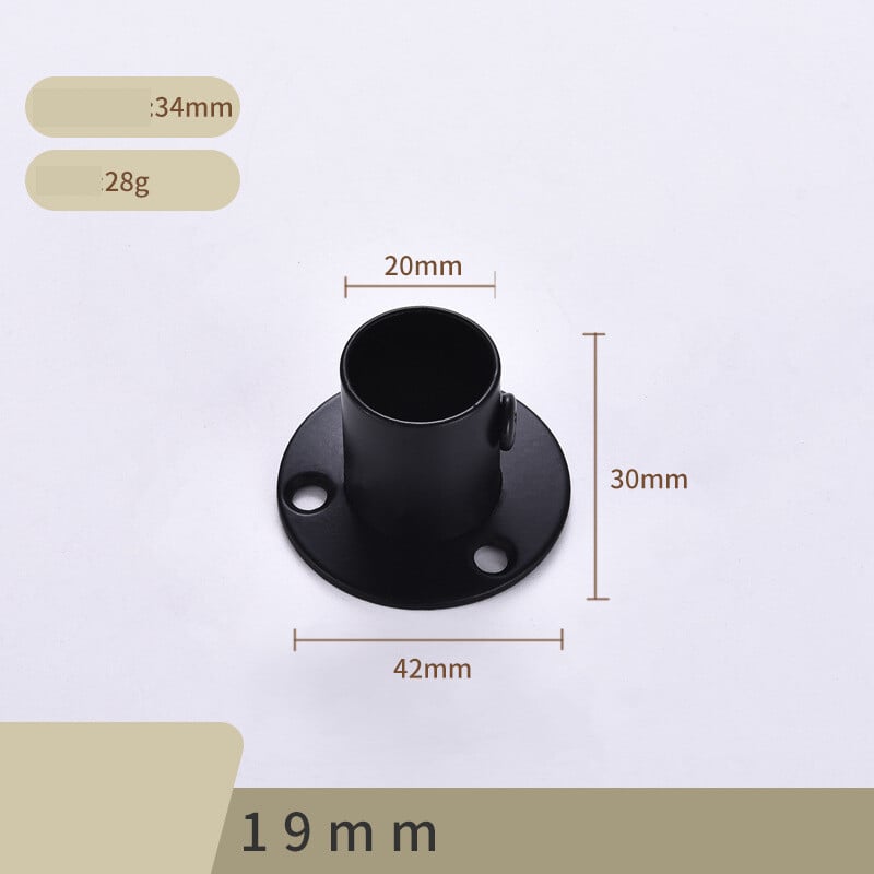 Sustorinta nerūdijančio plieno sėdynė su aukštu flanšu, drabužių strypas, apvalus vamzdis, drabužių atrama, užuolaidų strypas, rankšluosčių strypas, fiksuotas pagrindas