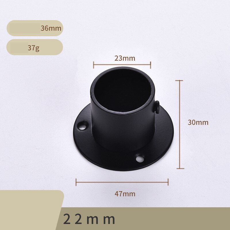 Sustorinta nerūdijančio plieno sėdynė su aukštu flanšu, drabužių strypas, apvalus vamzdis, drabužių atrama, užuolaidų strypas, rankšluosčių strypas, fiksuotas pagrindas