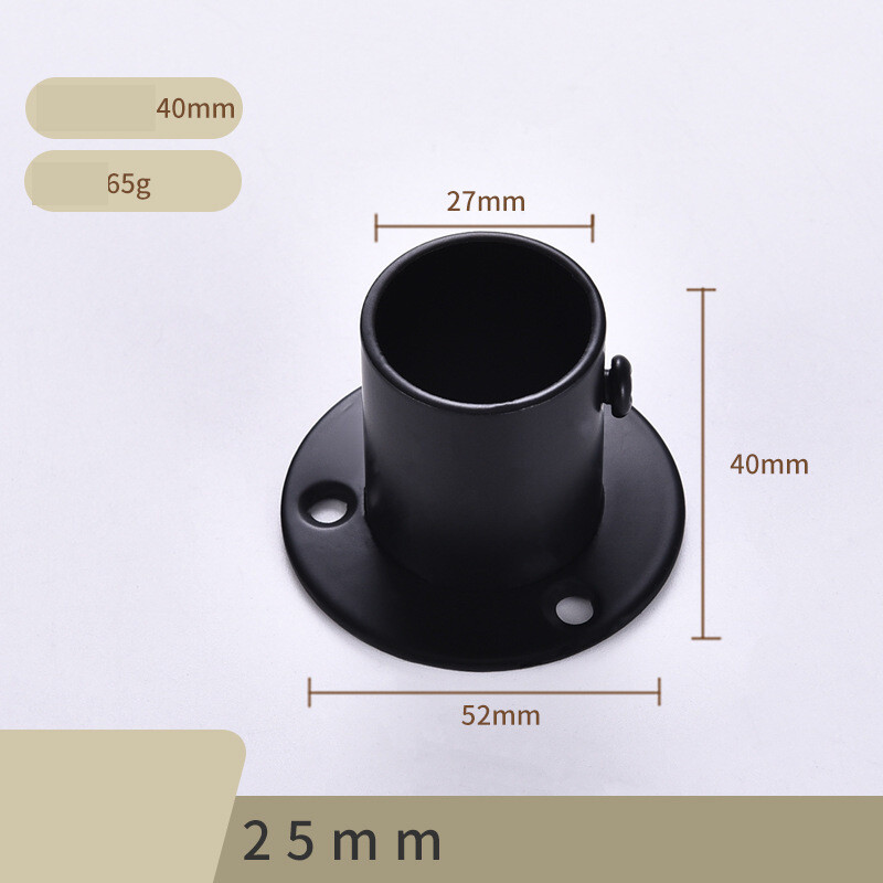 Sustorinta nerūdijančio plieno sėdynė su aukštu flanšu, drabužių strypas, apvalus vamzdis, drabužių atrama, užuolaidų strypas, rankšluosčių strypas, fiksuotas pagrindas