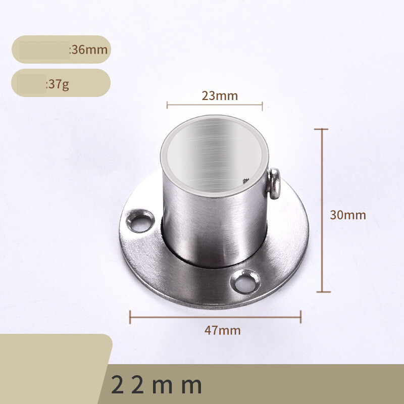 Sustorinta nerūdijančio plieno sėdynė su aukštu flanšu, drabužių strypas, apvalus vamzdis, drabužių atrama, užuolaidų strypas, rankšluosčių strypas, fiksuotas pagrindas