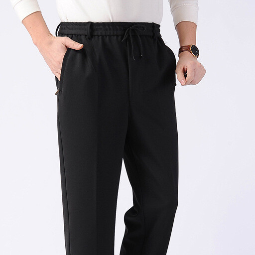 Мъжки летни големи размери ежедневни панталони с ластик на талията с висока талия с дълбоки чатали панталони с дебел човек плюс размер плюс размер