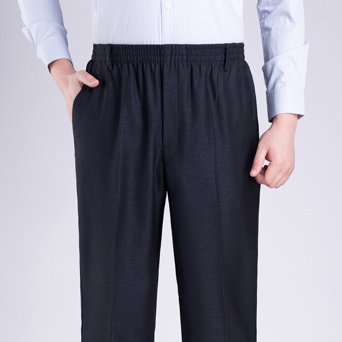 Мъжки летни големи размери ежедневни панталони с ластик на талията с висока талия с дълбоки чатали панталони с дебел човек плюс размер плюс размер