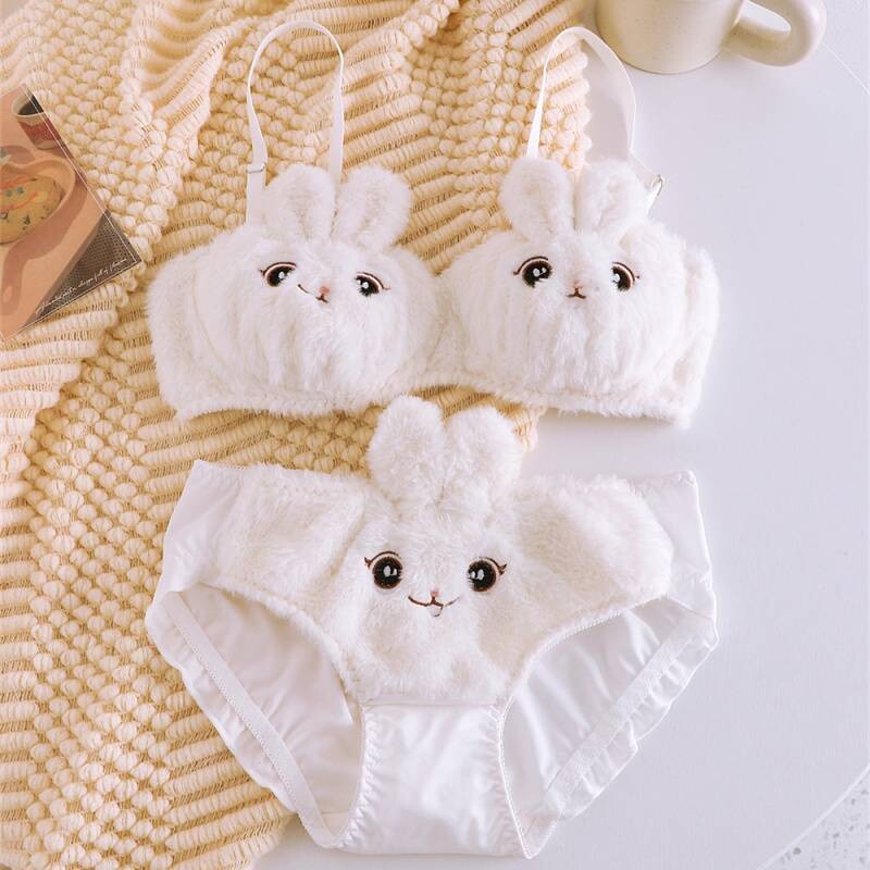 Сутиен в японски стил космат секси млечна коприна чисто желание сладък комплект сутиен с топла кожа със заешки уши, устойчив на студ