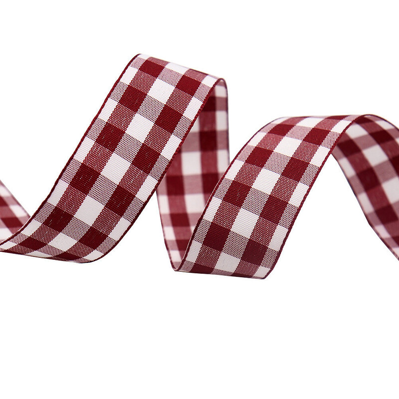 Карирана панделка, плетена панделка Направи си сам, коледна сцена, украса, опаковка за подаръци, панделка, лента за украса за печене