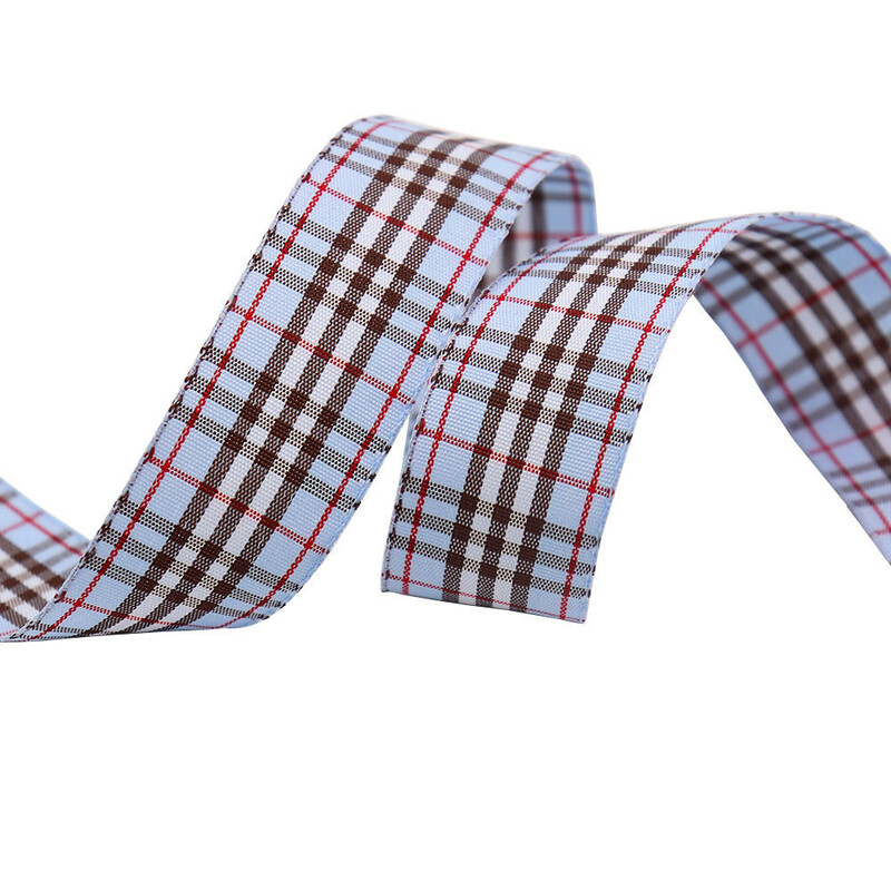 Карирана панделка, плетена панделка Направи си сам, коледна сцена, украса, опаковка за подаръци, панделка, лента за украса за печене