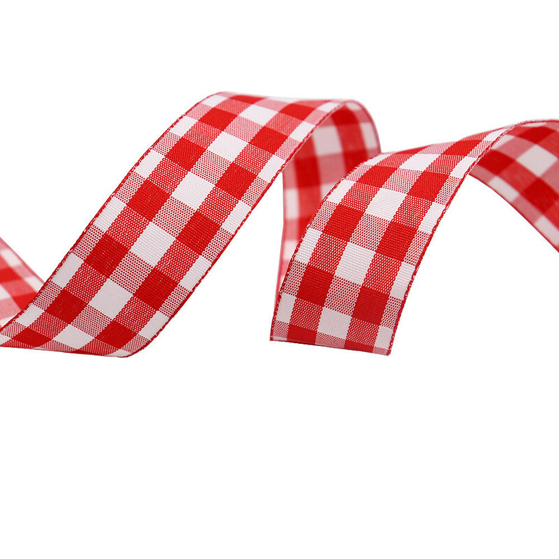 Карирана панделка, плетена панделка Направи си сам, коледна сцена, украса, опаковка за подаръци, панделка, лента за украса за печене