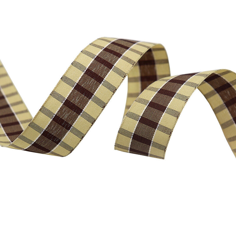 Карирана панделка, плетена панделка Направи си сам, коледна сцена, украса, опаковка за подаръци, панделка, лента за украса за печене