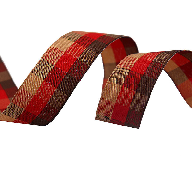 Карирана панделка, плетена панделка Направи си сам, коледна сцена, украса, опаковка за подаръци, панделка, лента за украса за печене