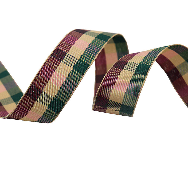 Карирана панделка, плетена панделка Направи си сам, коледна сцена, украса, опаковка за подаръци, панделка, лента за украса за печене