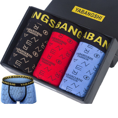 Vyriški apatiniai 100% medvilnės populiarūs vyriški bokseriai su vidurio juosmens aukščiausios klasės modernia madinga dėžute