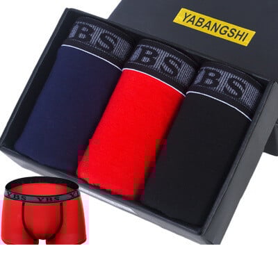 Vyriški apatiniai 100% medvilnės populiarūs vyriški bokseriai su vidurio juosmens aukščiausios klasės modernia madinga dėžute