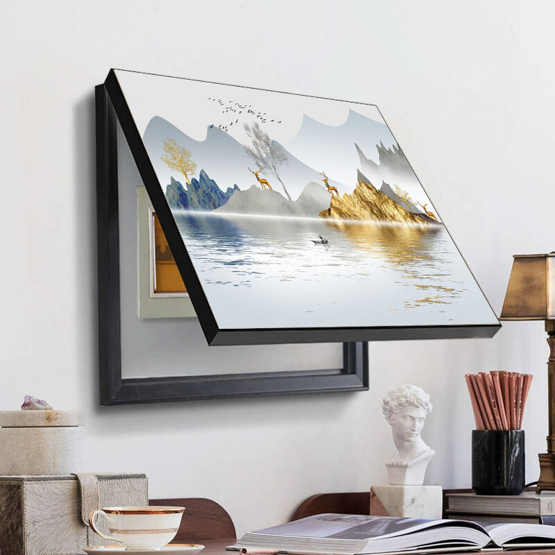 Elektros dėžutės dangtelis, blokuojantis dažymas paprasta paskirstymo dėžė, lengvas prabangus pakabinamas paveikslas be gręžimo, kad užblokuotų skandinaviškos svetainės jungiklių dėžės paveikslėlį