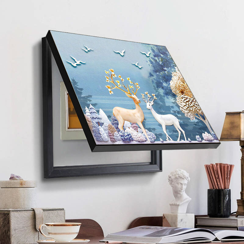 Elektros dėžutės dangtelis, blokuojantis dažymas paprasta paskirstymo dėžė, lengvas prabangus pakabinamas paveikslas be gręžimo, kad užblokuotų skandinaviškos svetainės jungiklių dėžės paveikslėlį