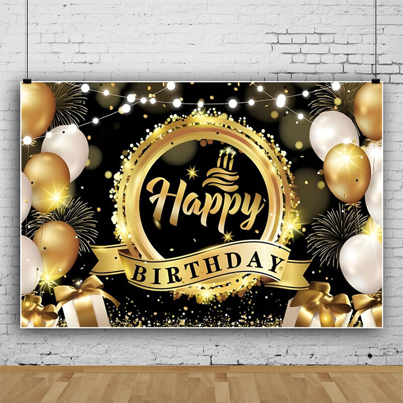 Tarpvalstybinis naujas juodo aukso pakabinamas audinys užsienio prekybos gimtadienio fono audinio dekoravimo reklamjuostės vakarėlio išdėstymas