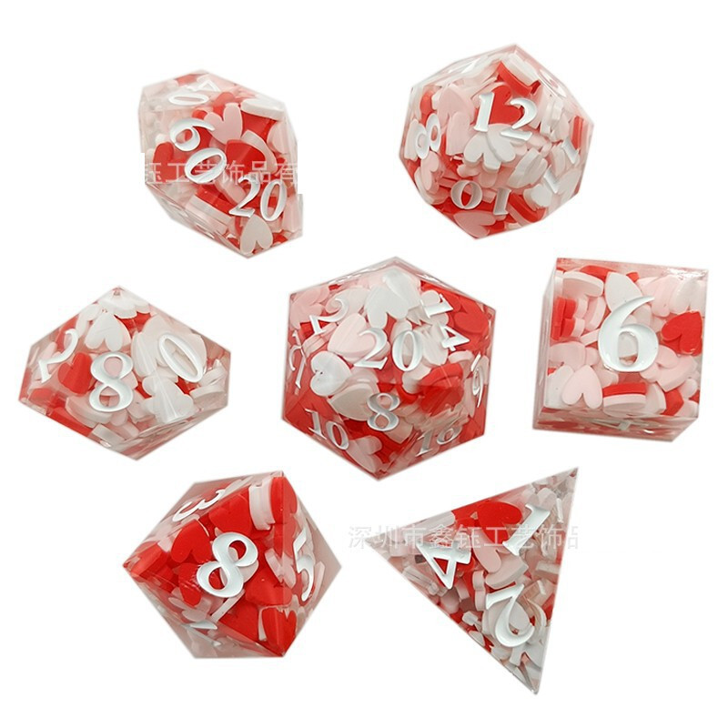 Sveķu kauliņu komplekts Daudzskaldnis DND Dungeons and Dragons lomu spēle RPGD20 kauliņu aksesuāri galda spēle D6