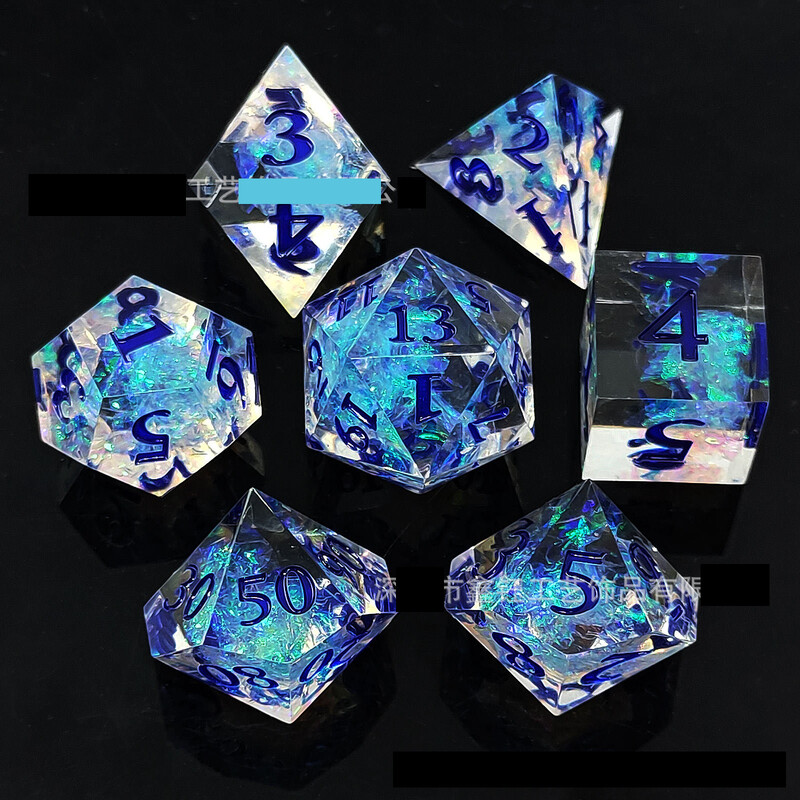 Sveķu kauliņu komplekts Daudzskaldnis DND Dungeons and Dragons lomu spēle RPGD20 kauliņu aksesuāri galda spēle D6