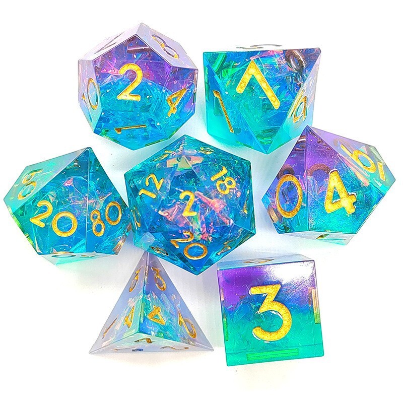 Resin dice DND настолна игра Dungeons and Dragons COC run group TRPG Cthulhu multi-faceted D4-D20 set 7 tablets