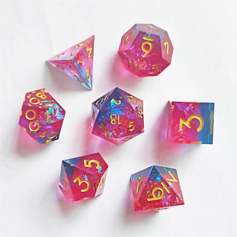 Resin dice DND настолна игра Dungeons and Dragons COC run group TRPG Cthulhu multi-faceted D4-D20 set 7 tablets