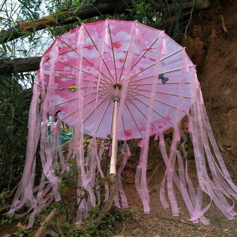 Senā stila ziedlapu pušķis lietussargs zīda lietussargs foto Hanfu lietussargu rekvizīti deju lietussargs klasisks eļļas papīra lietussargs lietussargs pjedestāla priekšnesumam