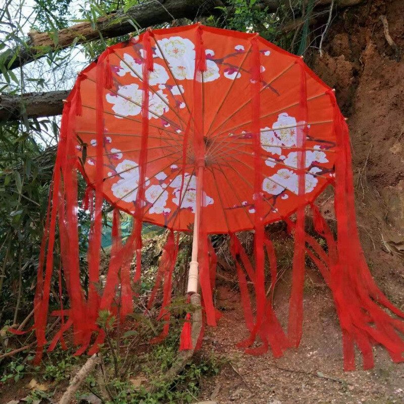 Senā stila ziedlapu pušķis lietussargs zīda lietussargs foto Hanfu lietussargu rekvizīti deju lietussargs klasisks eļļas papīra lietussargs lietussargs pjedestāla priekšnesumam