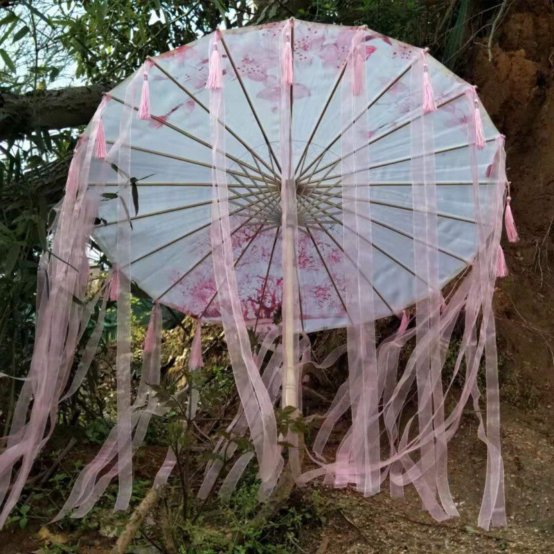 Senā stila ziedlapu pušķis lietussargs zīda lietussargs foto Hanfu lietussargu rekvizīti deju lietussargs klasisks eļļas papīra lietussargs lietussargs pjedestāla priekšnesumam