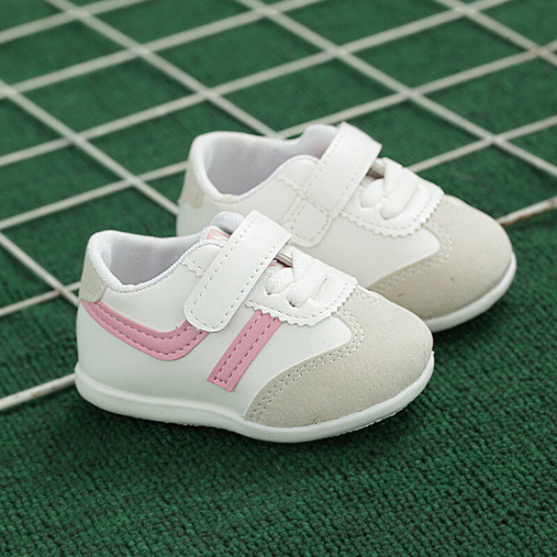 Pavasariniai ir rudeniniai kūdikių batai mažyliui Minkšto pado tinklinis neslystantis kvėpuojantis tinklinis kūdikių batai Velcro vaikiški balti batai