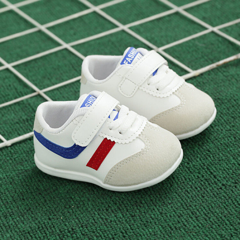 Pavasariniai ir rudeniniai kūdikių batai mažyliui Minkšto pado tinklinis neslystantis kvėpuojantis tinklinis kūdikių batai Velcro vaikiški balti batai