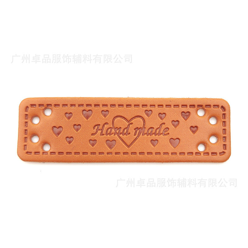 Tiesioginis gamyklos pardavimas PU rankų darbo odos etiketė Europos ir Amerikos stiliaus rankų darbo rankų darbo tuščia etiketė Odinių drabužių prekės ženklas