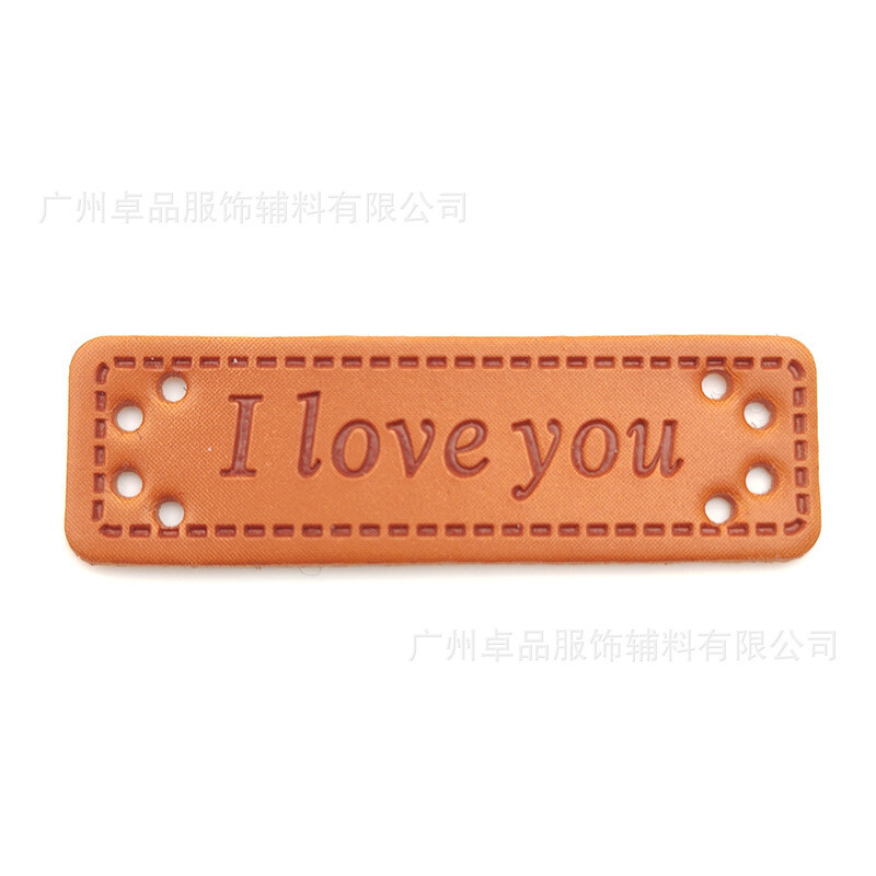 Tiesioginis gamyklos pardavimas PU rankų darbo odos etiketė Europos ir Amerikos stiliaus rankų darbo rankų darbo tuščia etiketė Odinių drabužių prekės ženklas