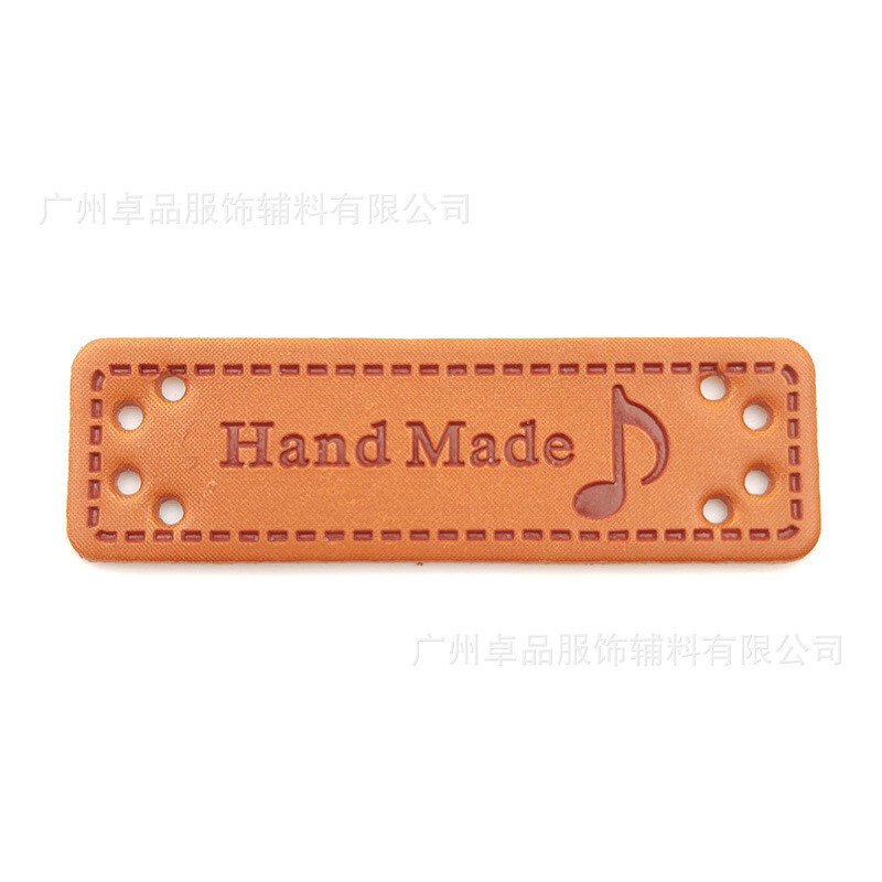 Tiesioginis gamyklos pardavimas PU rankų darbo odos etiketė Europos ir Amerikos stiliaus rankų darbo rankų darbo tuščia etiketė Odinių drabužių prekės ženklas