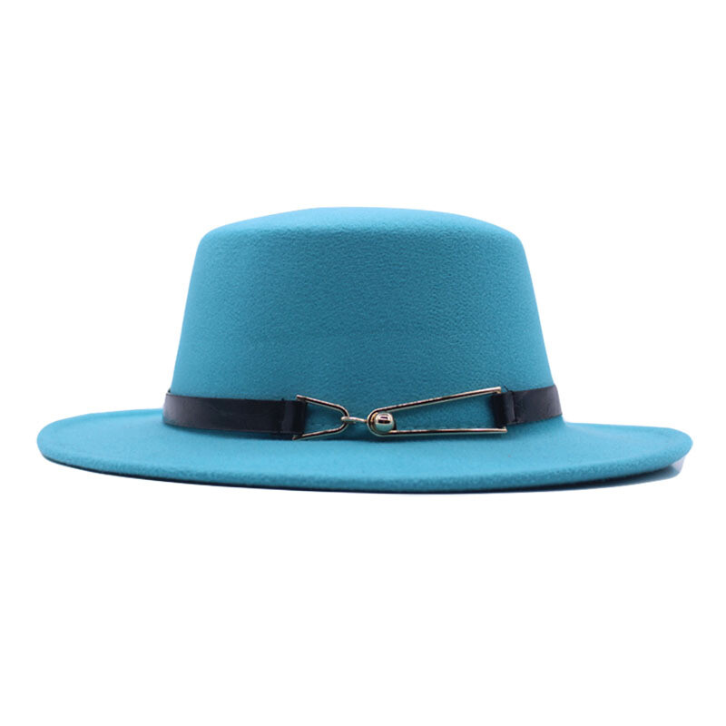 Nauja rudens ir žiemos britų vyriška skrybėlė plokščiu viršumi ir plokščiu krašteliu vilnonė kepurė Europietiško ir amerikietiško stiliaus madinga džiazo skrybėlė moteriška kepurė