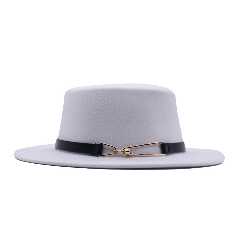 Nauja rudens ir žiemos britų vyriška skrybėlė plokščiu viršumi ir plokščiu krašteliu vilnonė kepurė Europietiško ir amerikietiško stiliaus madinga džiazo skrybėlė moteriška kepurė