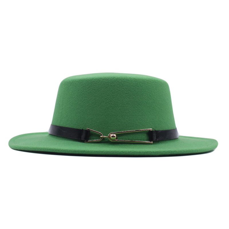 Nauja rudens ir žiemos britų vyriška skrybėlė plokščiu viršumi ir plokščiu krašteliu vilnonė kepurė Europietiško ir amerikietiško stiliaus madinga džiazo skrybėlė moteriška kepurė