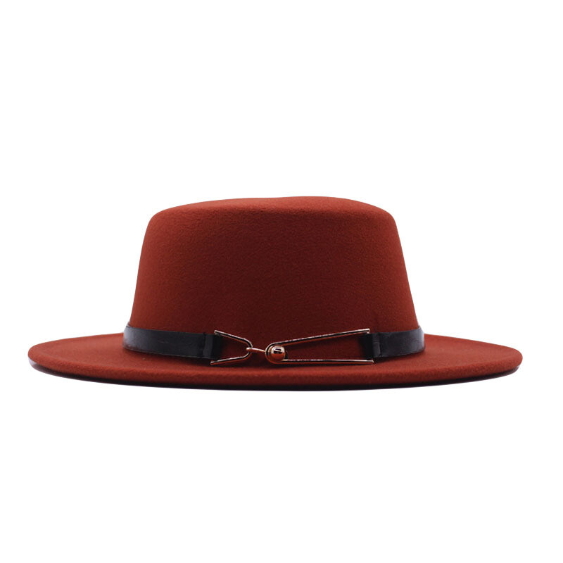 Nauja rudens ir žiemos britų vyriška skrybėlė plokščiu viršumi ir plokščiu krašteliu vilnonė kepurė Europietiško ir amerikietiško stiliaus madinga džiazo skrybėlė moteriška kepurė