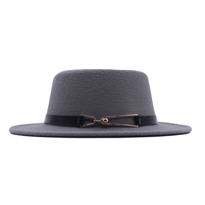 Nauja rudens ir žiemos britų vyriška skrybėlė plokščiu viršumi ir plokščiu krašteliu vilnonė kepurė Europietiško ir amerikietiško stiliaus madinga džiazo skrybėlė moteriška kepurė