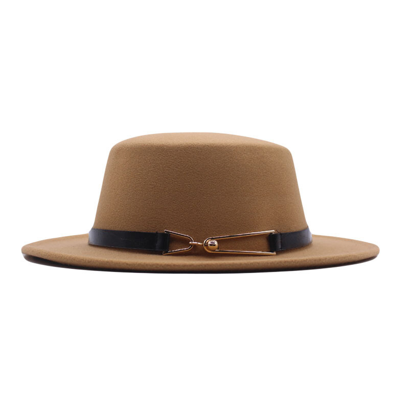 Nauja rudens ir žiemos britų vyriška skrybėlė plokščiu viršumi ir plokščiu krašteliu vilnonė kepurė Europietiško ir amerikietiško stiliaus madinga džiazo skrybėlė moteriška kepurė