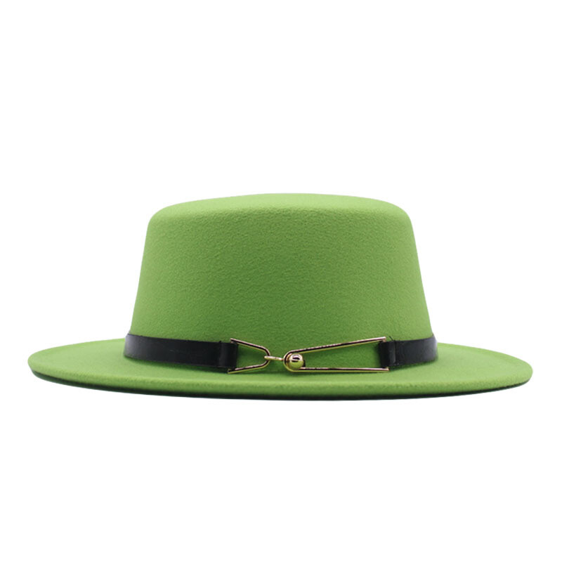 Nauja rudens ir žiemos britų vyriška skrybėlė plokščiu viršumi ir plokščiu krašteliu vilnonė kepurė Europietiško ir amerikietiško stiliaus madinga džiazo skrybėlė moteriška kepurė