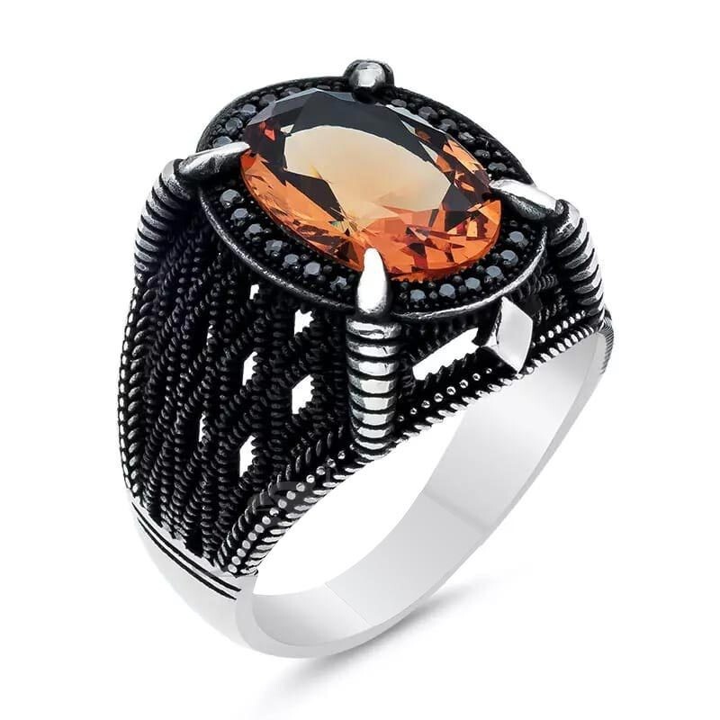 Europos ir Amerikos tarpvalstybiniai karštai parduodami gyvatės formos papuošalai, vingiuotas juodas plokščias brangakmenio žiedas, vyriškas retro rašto atviras žiedas